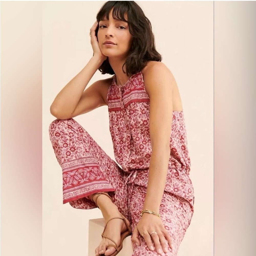 NWT Faherty Adella Organic Cotton Floral Jumpsuit XS